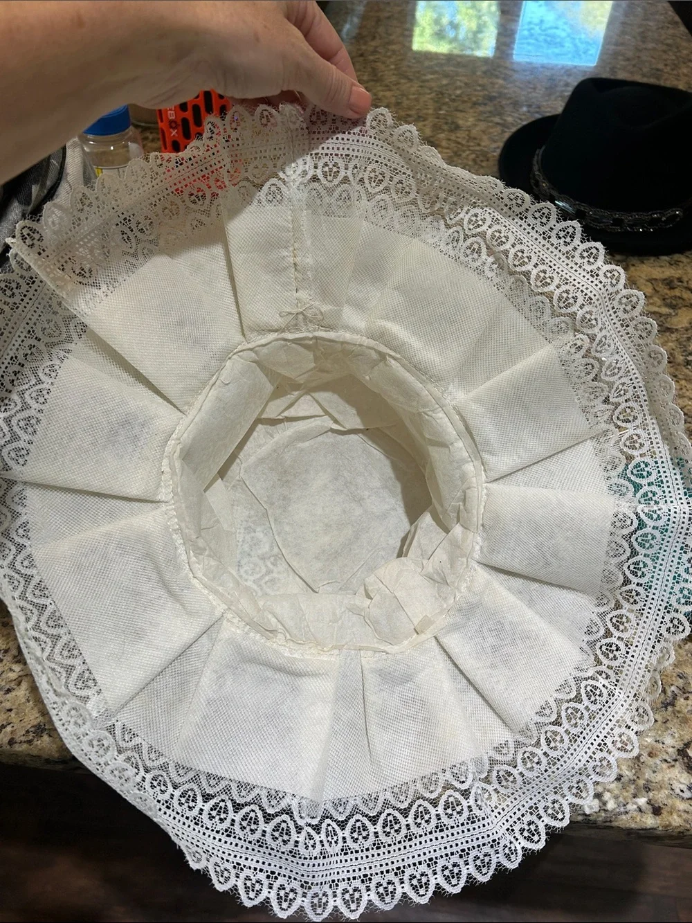 1970’s Lace Wide Brim Hat Soft and Floppy Sz M
